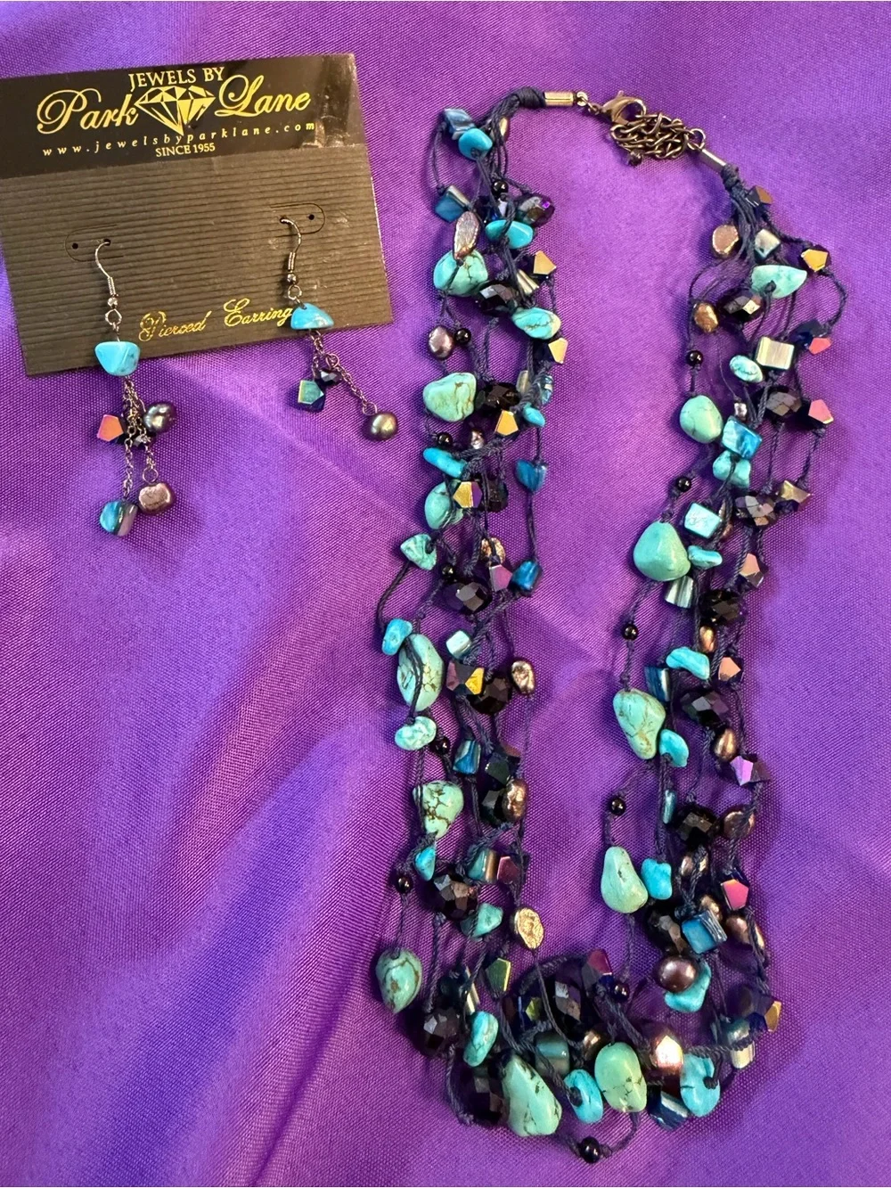 💙 Park Lane TRUE BLUE Necklace & Matching Earrings Set